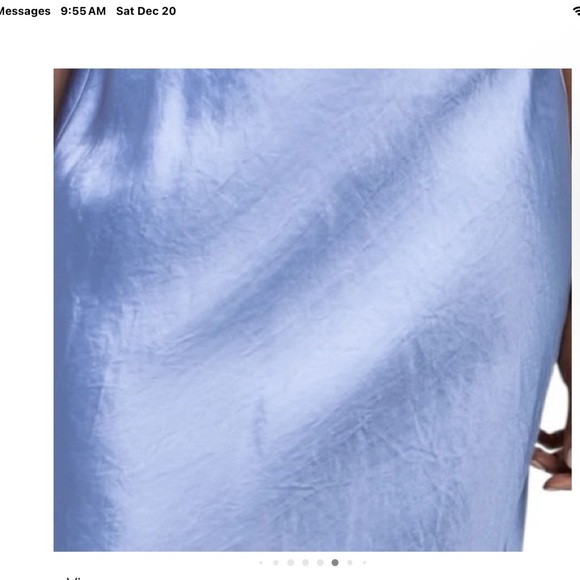 VINCE Fringed satin midi skirt in azure gem Size XL - Picture 4 of 4